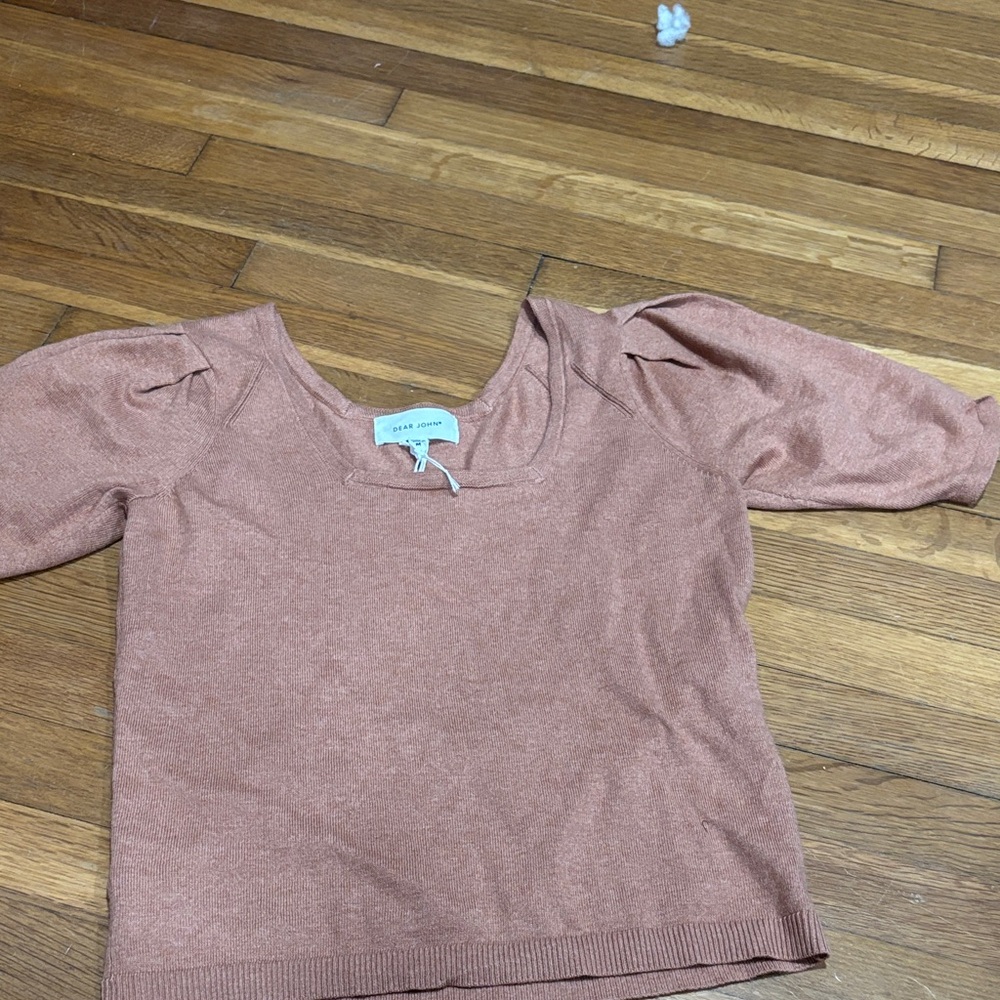 Dear John  Dusty Rose Puff Sleeve Top